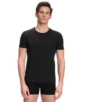 Falke 2-Pack T-Shirt Round-neck Daily Comfort Rövid Ujjú Ing Férfi Fekete | HJXA-60528