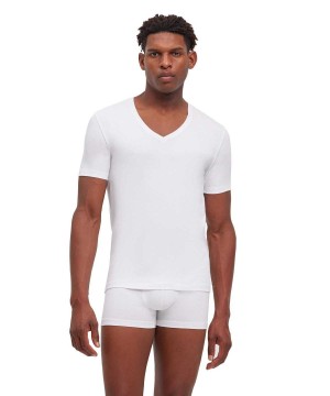 Falke 2-Pack T-Shirt V-neck Daily Comfort Rövid Ujjú Ing Férfi Fehér | RJEY-25619