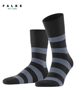 Falke Block Stripe Socks Zokni Női Fekete | JEXU-32079