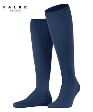 Falke ClimaWool Knee-high Socks Zokni Férfi Kék | ZHDT-32948