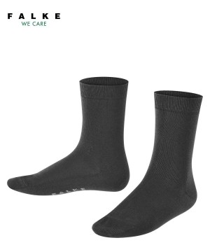 Falke Cotton Finesse Socks Zokni Gyerek Fekete | OZXW-43815