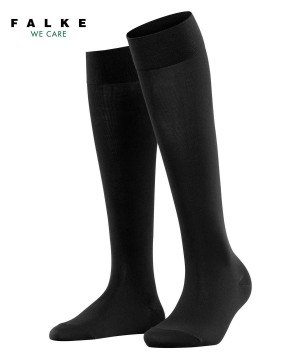 Falke Cotton Touch Knee-high Socks Zokni Női Fekete | HYSF-50693