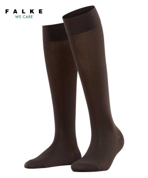 Falke Cotton Touch Knee-high Socks Zokni Női Barna | IFNE-79084