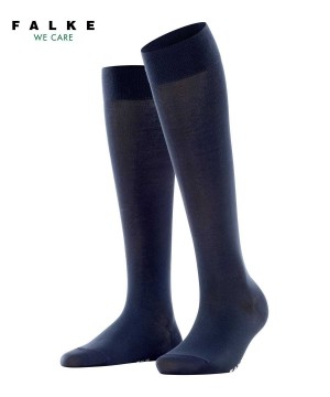 Falke Cotton Touch Knee-high Socks Zokni Női Kék | PQIZ-83460