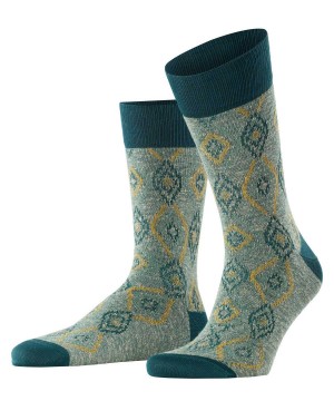 Falke Ikat Spell Socks Zokni Férfi Zöld | YJCN-09741