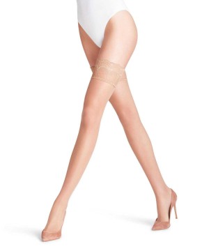 Falke Invisible Deluxe 8 DEN Stay-ups Thigh Highs Női Barna | LOVY-23976