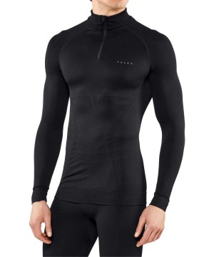 Falke Long sleeve shirt Maximum Warm Long Sleeve T-Shirts Férfi Fekete | GPTF-59074