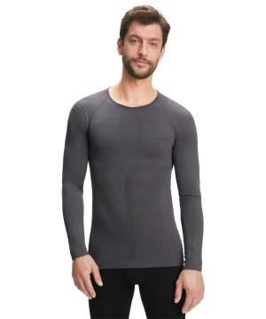 Falke Long sleeve shirt Warm Long Sleeve T-Shirts Férfi Fekete | PHCA-67580