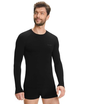 Falke Long sleeve shirt Wool-Tech Light Long Sleeve T-Shirts Férfi Fekete | HDCU-79845