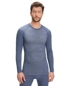 Falke Long sleeve shirt Wool-Tech Light Long Sleeve T-Shirts Férfi Kék | EWVC-01438