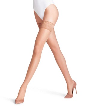 Falke Lunelle 8 DEN Stay-ups Thigh Highs Női Bézs | MOIC-91254