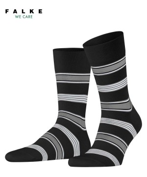 Falke Marina Stripe Socks Zokni Férfi Fekete | JNAE-23769