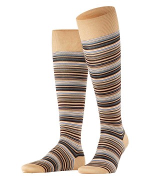 Falke Microblock Knee-high Socks Zokni Férfi Bézs | OIAT-19437