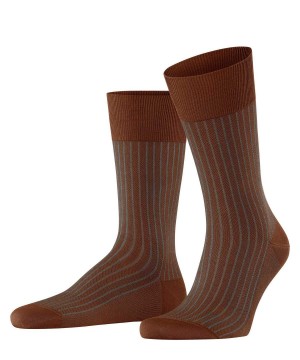 Falke Oxford Stripe Socks Zokni Férfi Barna | VTBM-32819