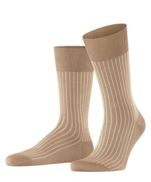 Falke Oxford Stripe Socks Zokni Férfi Barna | EJAR-06342