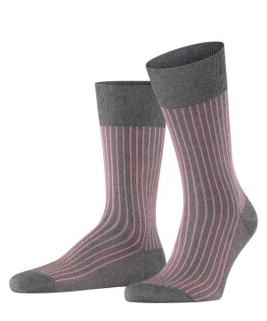 Falke Oxford Stripe Socks Zokni Férfi Szürke | TIKD-40836