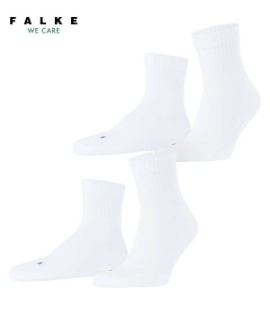 Falke Run Rib 2-Pack Short sock Zokni Férfi Fehér | CTAD-89154