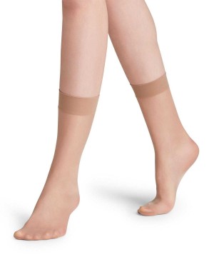 Falke Seidenglatt 15 DEN Ankle socks Zokni Női Bézs | QKSG-30947