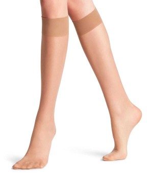 Falke Seidenglatt 15 DEN Knee-high Socks Zokni Női Bézs | MXGI-03984