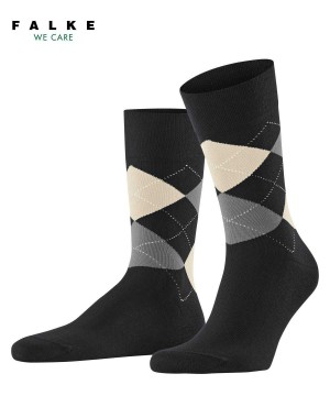 Falke Sensitive Argyle Socks Zokni Férfi Fekete | OFAN-65972