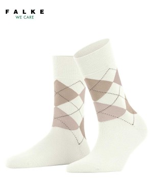 Falke Sensitive Argyle Socks Zokni Női Fehér | JXYE-81039