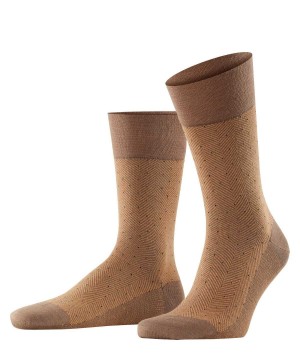 Falke Sensitive Herringbone Socks Zokni Férfi Barna | RJWO-47856