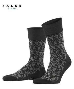 Falke Sensitive Indian Tie Pattern Socks Zokni Férfi Fekete | NXPF-58674