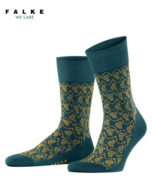 Falke Sensitive Indian Tie Pattern Socks Zokni Férfi Zöld | OUAB-76904