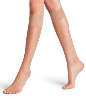 Falke Shelina 12 DEN Knee-high Socks Zokni Női Bézs | YBFJ-37501