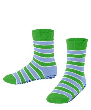 Falke Simple Stripes House socks Zokni Gyerek Zöld | EDUC-58104