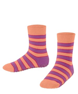 Falke Simple Stripes House socks Zokni Gyerek Piros | LAUZ-20785