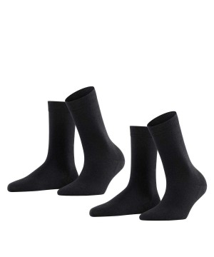 Falke Softmerino 2-Pack Socks Zokni Női Fekete | JKWT-91670