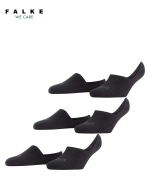 Falke Step 3-Pack Invisibles No Show Socks Női Fekete | VJUT-90763