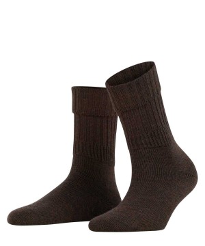 Falke Striggings Rib Boot socks Zokni Női Barna | UQYA-03879