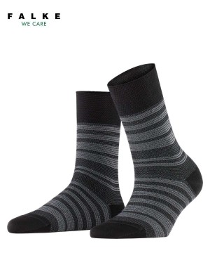 Falke Sunset Stripe Socks Zokni Női Fekete | FPKV-17906