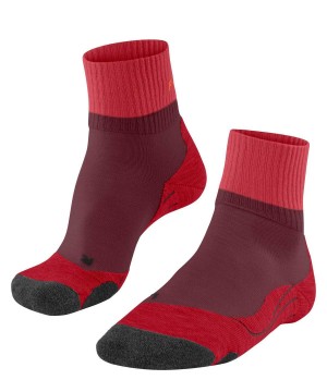 Falke TK2 Explore Short Trekking Short sock Sports Socks Női Piros | TCBL-06915