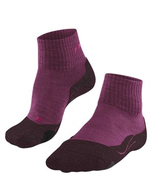 Falke TK2 Explore Wool Short Trekking Short sock Sports Socks Női Piros | HUOM-32546