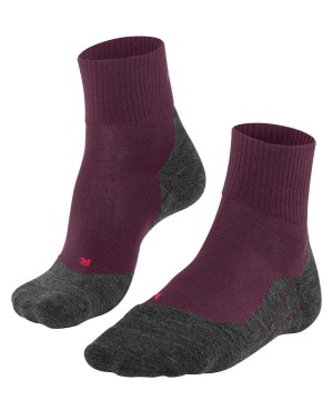 Falke TK5 Wander Wool Short Trekking Short sock Sports Socks Női Piros | CXDV-58139