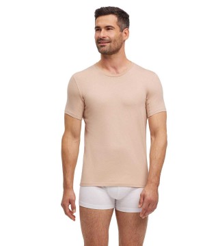 Falke T-Shirt Round-neck Daily Climate Control Rövid Ujjú Ing Férfi Barna | XIRF-57036