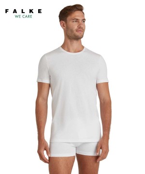 Falke T-Shirt Round-neck Daily Natural Rövid Ujjú Ing Férfi Fehér | LXPF-80614