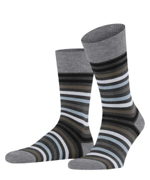 Falke Tinted Stripe Socks Zokni Férfi Szürke | YTEJ-04193