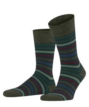 Falke Tinted Stripe Socks Zokni Férfi Zöld | KBAG-41987