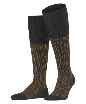 Falke Uptown Tie Knee-high Socks Zokni Férfi Szürke | ZVQB-78302