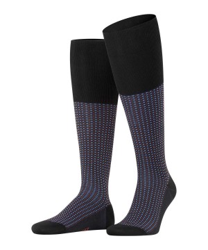 Falke Uptown Tie Knee-high Socks Zokni Férfi Fekete | BYFZ-73102