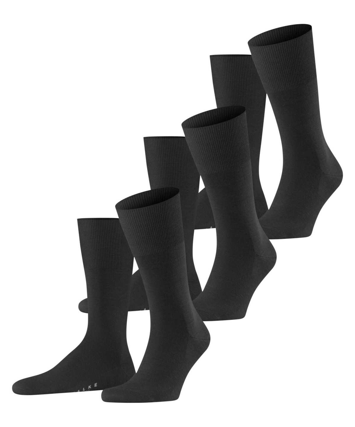 Falke Airport 3-Pack Socks Zokni Férfi Fekete | PVQY-60581