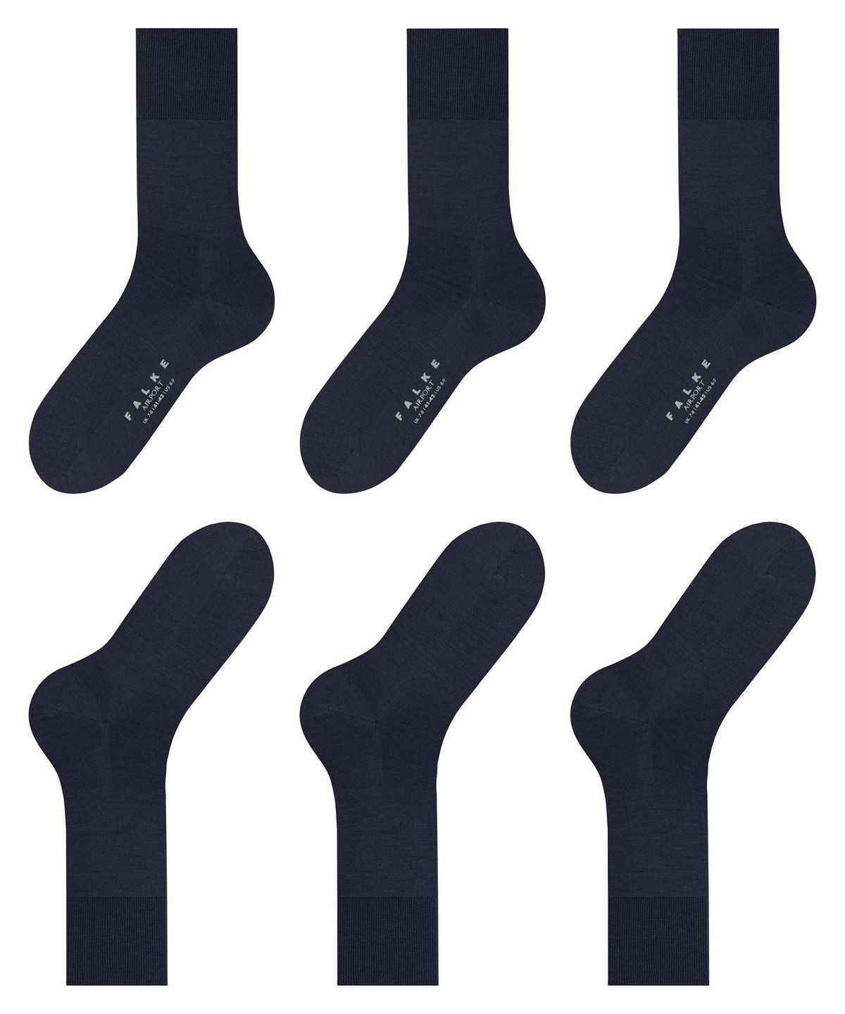 Falke Airport 3-Pack Socks Zokni Férfi Kék | TIFE-96258