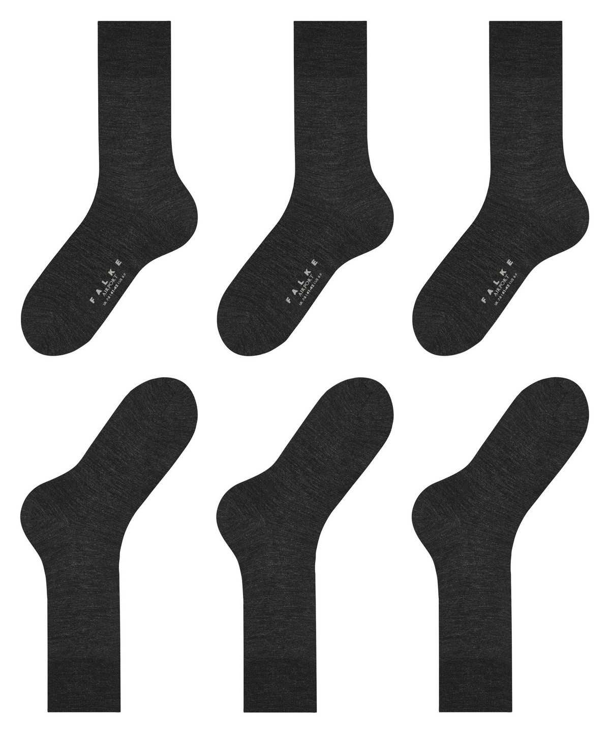 Falke Airport 3-Pack Socks Zokni Férfi Szürke | ITYB-64521