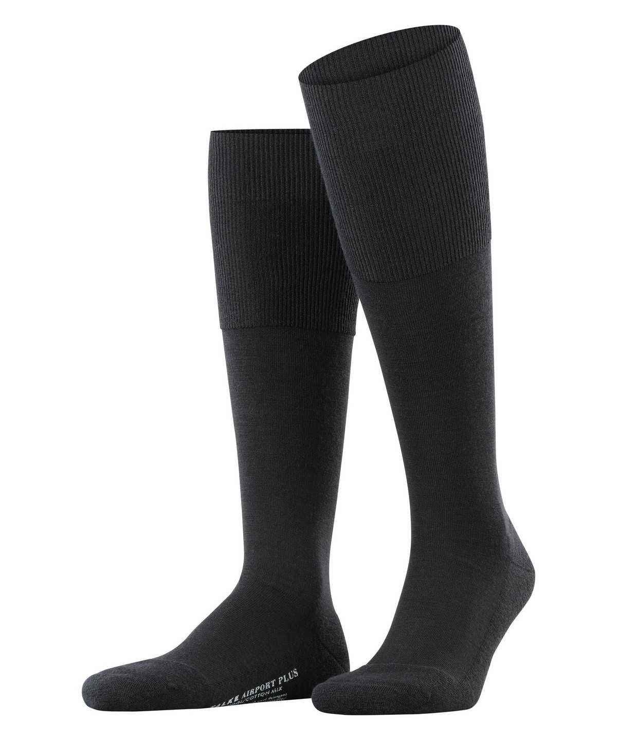 Falke Airport Plus Knee-high Socks Zokni Férfi Fekete | BRYC-78493