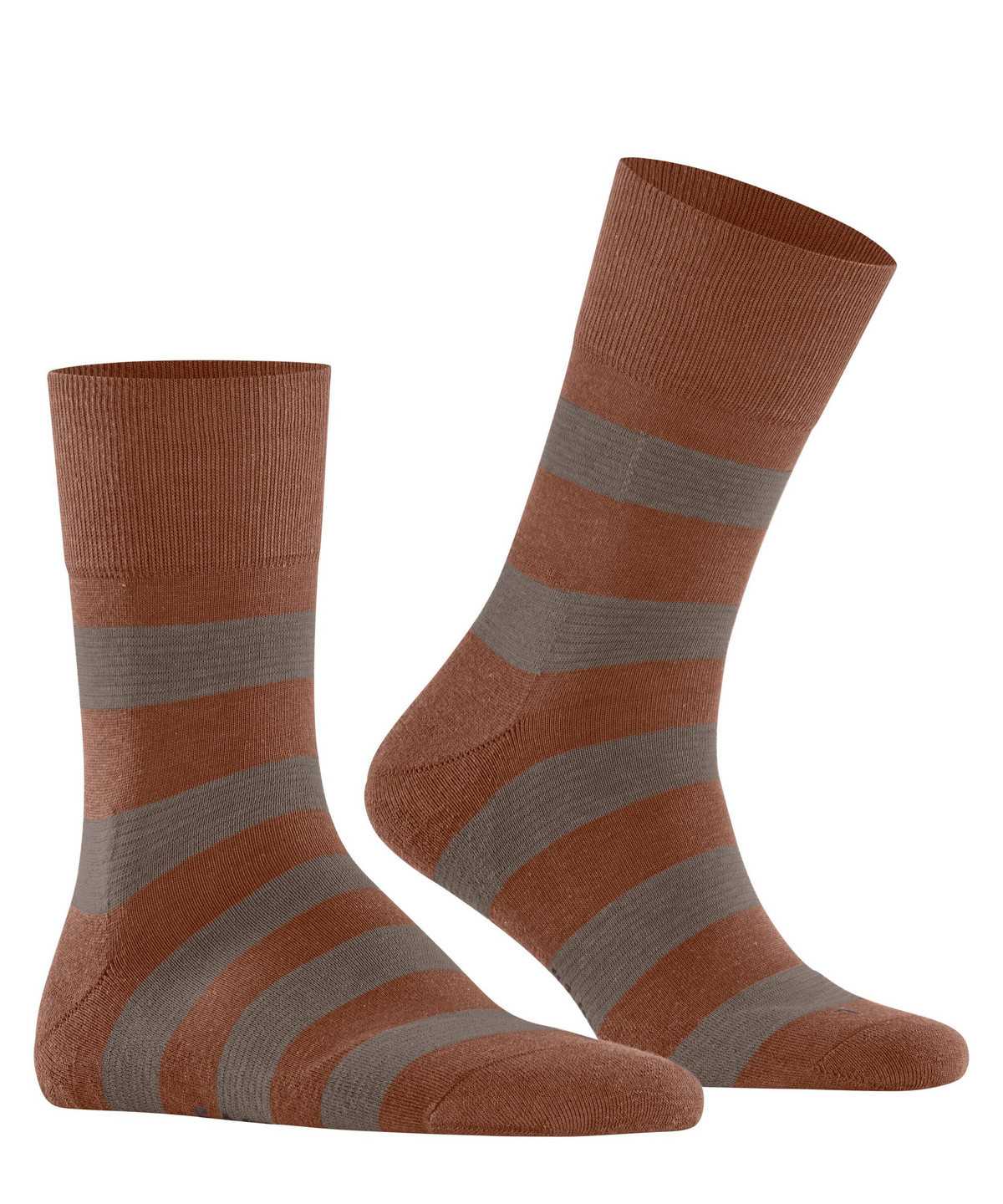 Falke Block Stripe Socks Zokni Férfi Barna | TYSN-87263