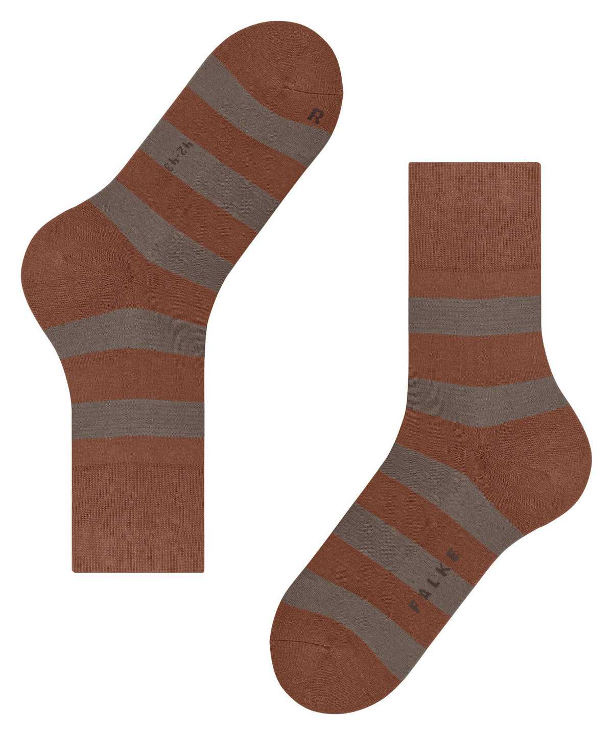 Falke Block Stripe Socks Zokni Férfi Barna | TYSN-87263